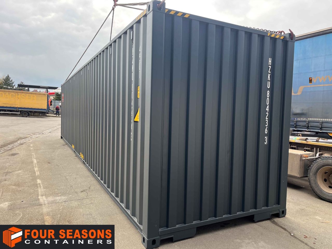 40’HC container for sale with free shipping throughout the Czech Republic one-trip and RAL 7016 color, 707 091-3 – Photo 8