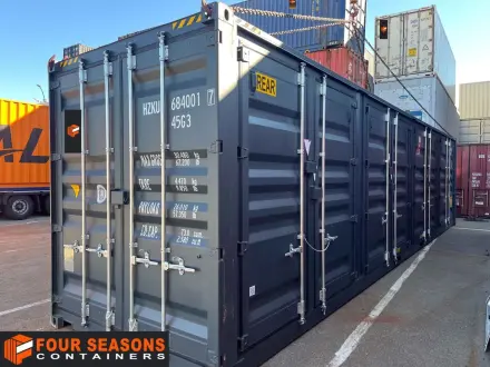 Anthracite Shipping Container 40’HC 4x Side Doors IICL6 Quality, FSCU 400 299-8 – Houston, TX, USA | Four Seasons Containers
