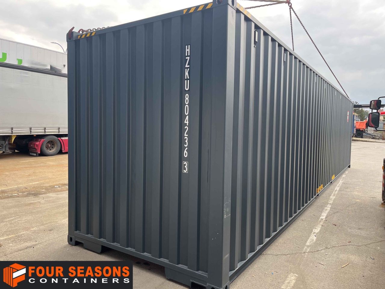 40’HC container for sale with free shipping throughout the Czech Republic one-trip and RAL 7016 color, 707 091-3 – Photo 3