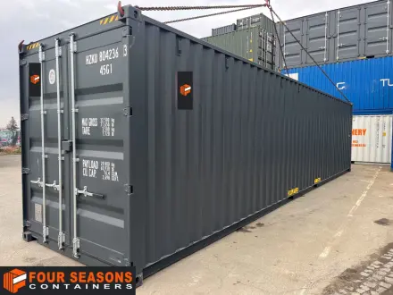 40’HC container for sale with free shipping throughout the Czech Republic one-trip and RAL 7016 color, 707 091-3 – Houston, TX, USA | Four Seasons Containers