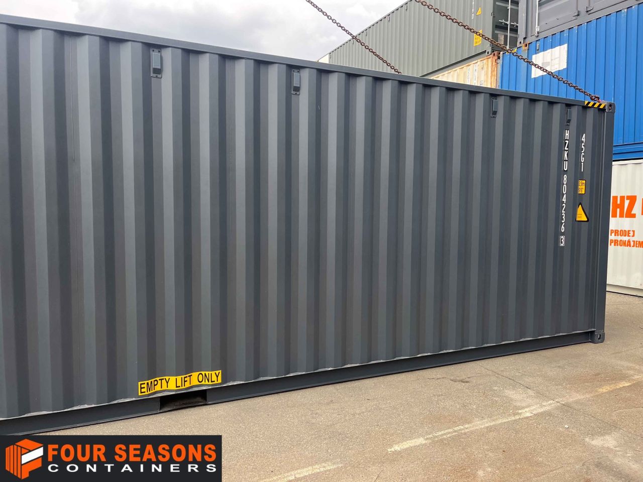 40’HC container for sale with free shipping throughout the Czech Republic one-trip and RAL 7016 color, 707 091-3 – Photo 5
